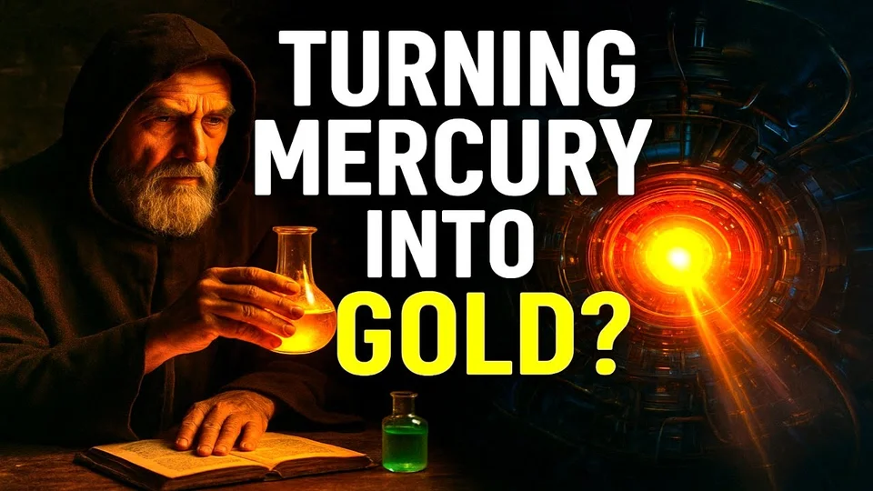 Video preview frame examining how Deuterium-Tritium fusion reactors convert mercury-198 into stable gold-197.